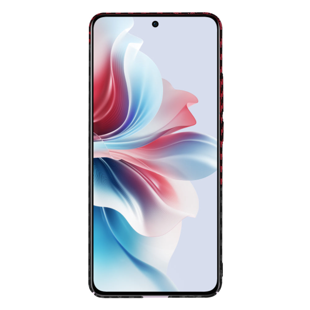 Hülle für Oppo Reno11 F, Techsuit, Carbonite FiberShell, Schwarz Rot