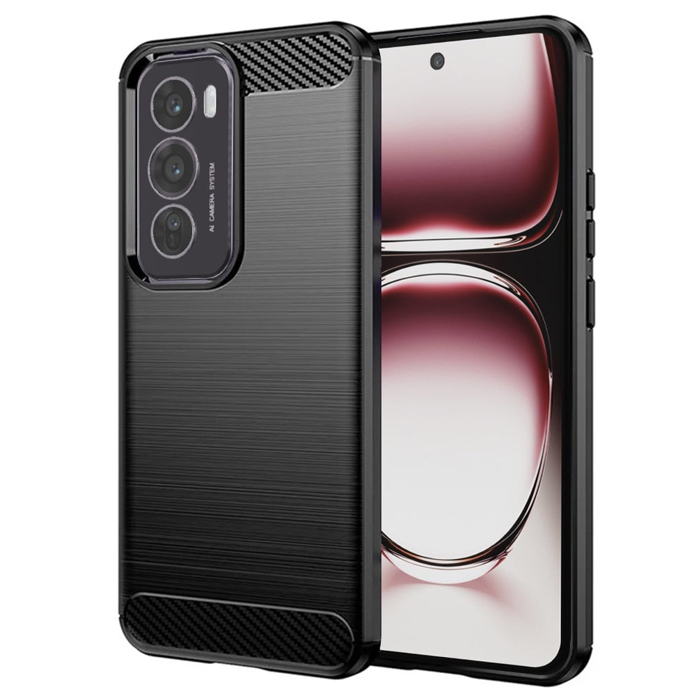 Coque pour Oppo Reno12 Pro, Techsuit, Carbone, Noire