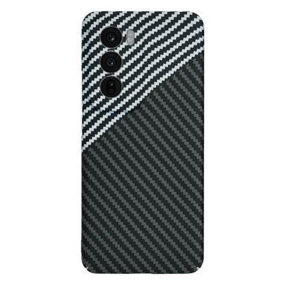 Hülle für Oppo Reno12, Techsuit, Carbonite FiberShell, Schwarz Grau