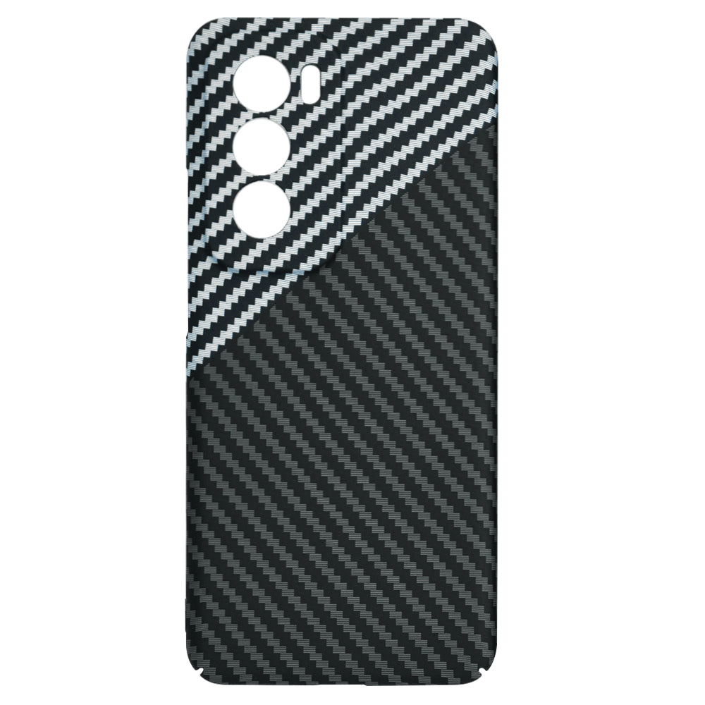 Hülle für Oppo Reno12, Techsuit, Carbonite FiberShell, Schwarz Grau