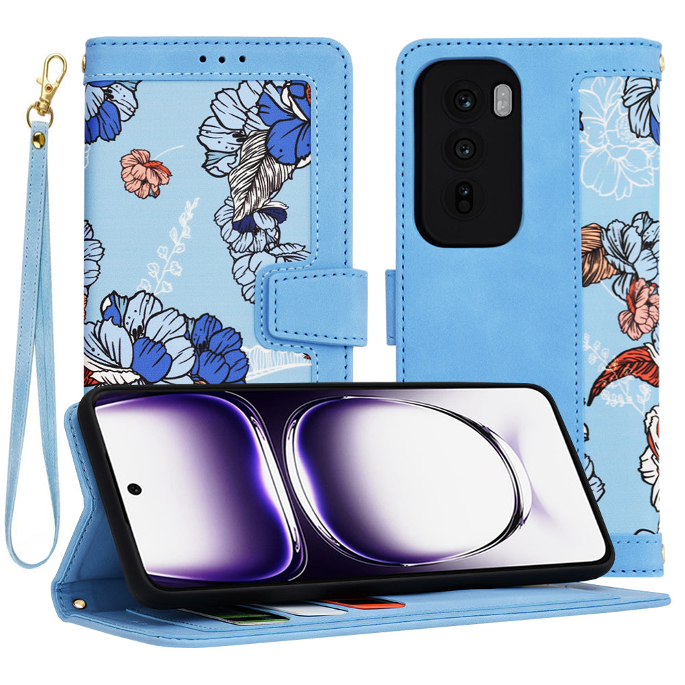Hülle für Oppo Reno12, Techsuit, FlipCraft, Blau