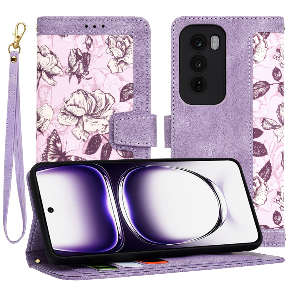 Hülle für Oppo Reno12, Techsuit, FlipCraft, Lila