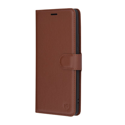 Coque pour Oppo Reno12, Techsuit, Leather Folio, Marron