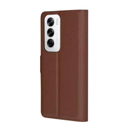 Coque pour Oppo Reno12, Techsuit, Leather Folio, Marron