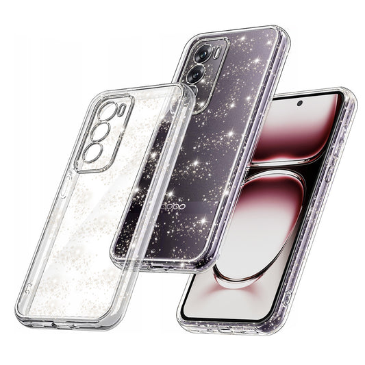 Étui pour Oppo Reno12, Techsuit, SparkleSkin, Transparent