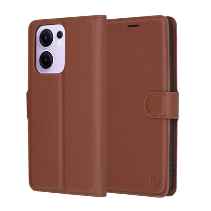 Hülle für Oppo Reno13 FS 5G / Reno13 F 4G / Reno13 F, Techsuit, Leder-Folio, Braun