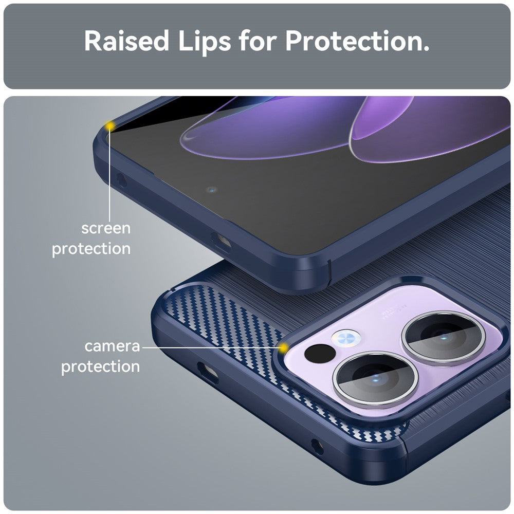 Hülle für Oppo Reno13 FS 5G / Reno13 F 4G / Reno13 F, Techsuit, Carbon, Blau