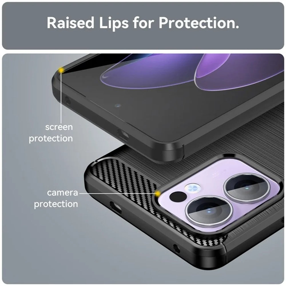 Coque pour Oppo Reno13 FS 5G / Reno13 F 4G / Reno13 F, Techsuit, Carbone, Noire