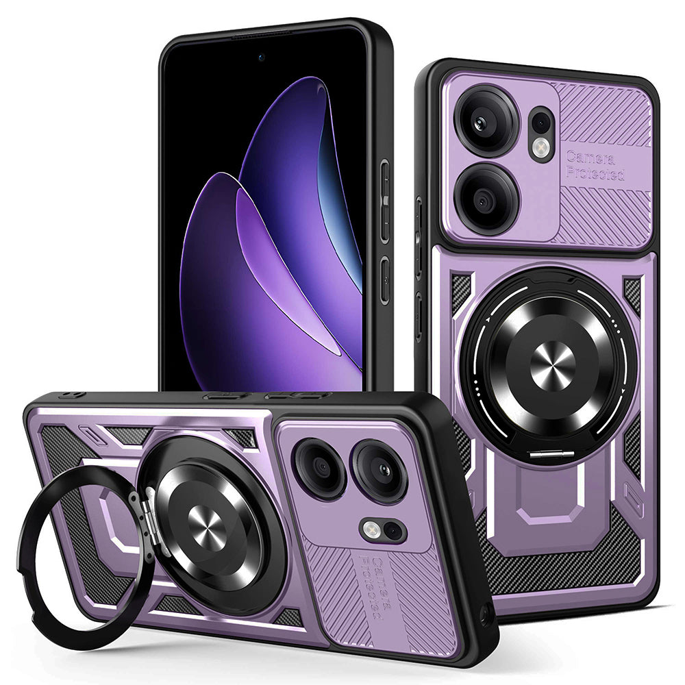 Hülle für Oppo Reno13 FS 5G / Reno13 F 4G / Reno13 F, Techsuit, RuggedCam, Lila