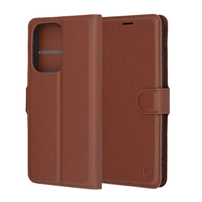 Coque pour Oppo Reno13 Pro, Techsuit, Leather Folio, Marron