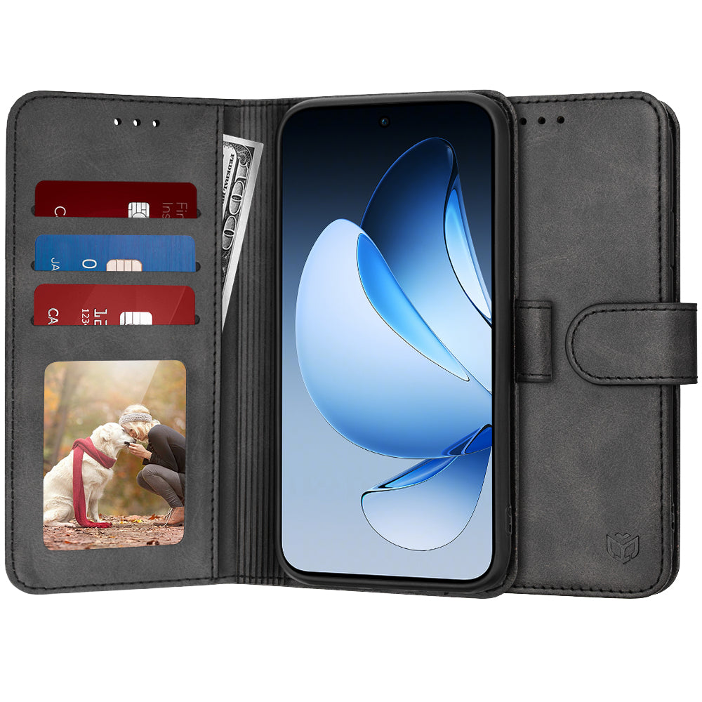 Hülle für Oppo Reno13, Techsuit, Diary Book, Schwarz