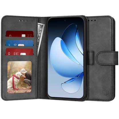 Hülle für Oppo Reno13, Techsuit, Diary Book, Schwarz