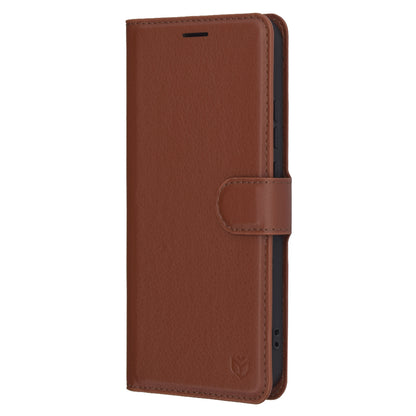 Hülle für Oppo Reno13, Techsuit, Leder-Folio, Braun