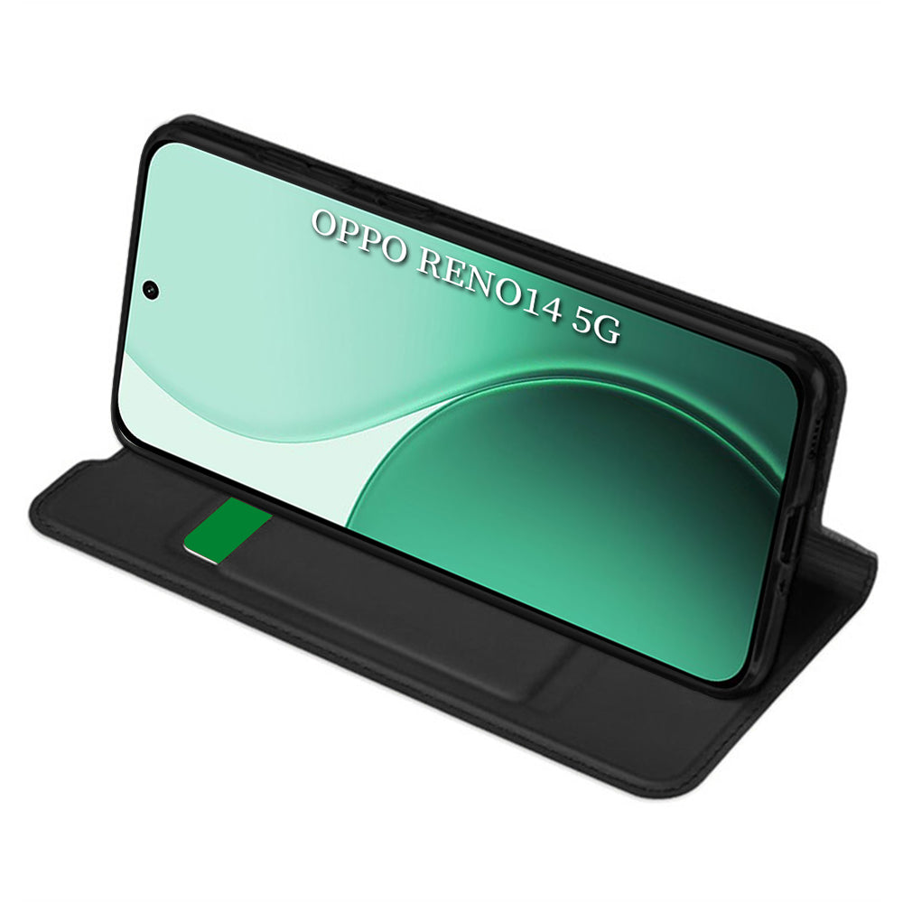 Hülle für Oppo Reno14, Techsuit, Magskin Book, Schwarz