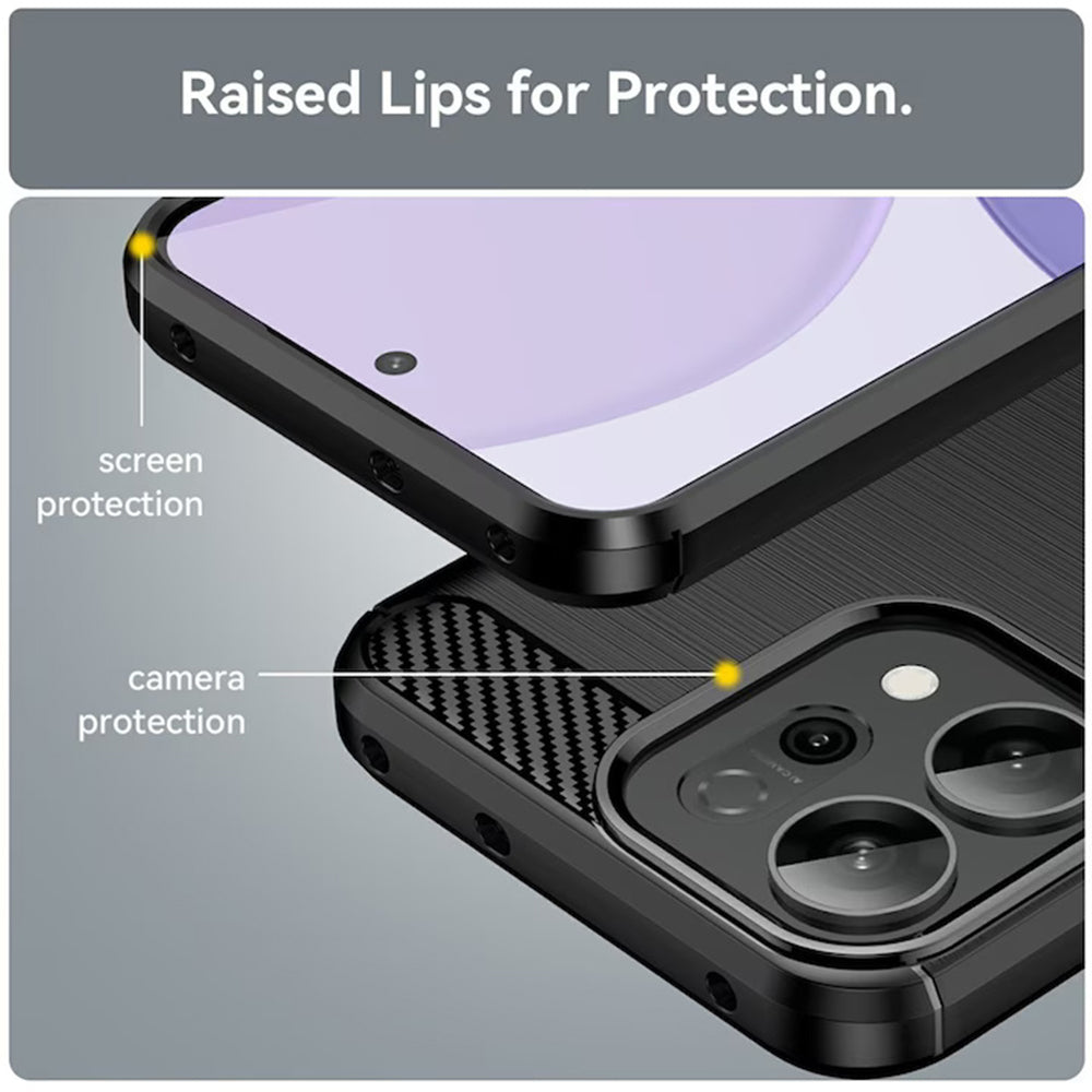 Coque pour Oppo Reno16 F / Reno16 FS, Techsuit, Carbone, Bleue