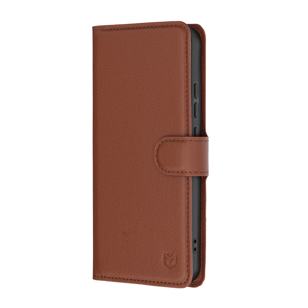 Hülle für Oppo Reno16 F / Reno16 FS, Techsuit, Leder-Folio, Braun