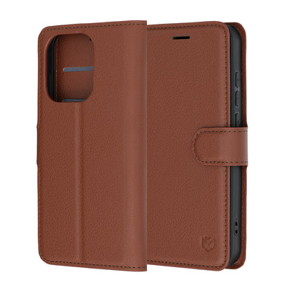 Coque pour Oppo Reno16 / Reno16 Pro, Techsuit, Leather Folio, Marron