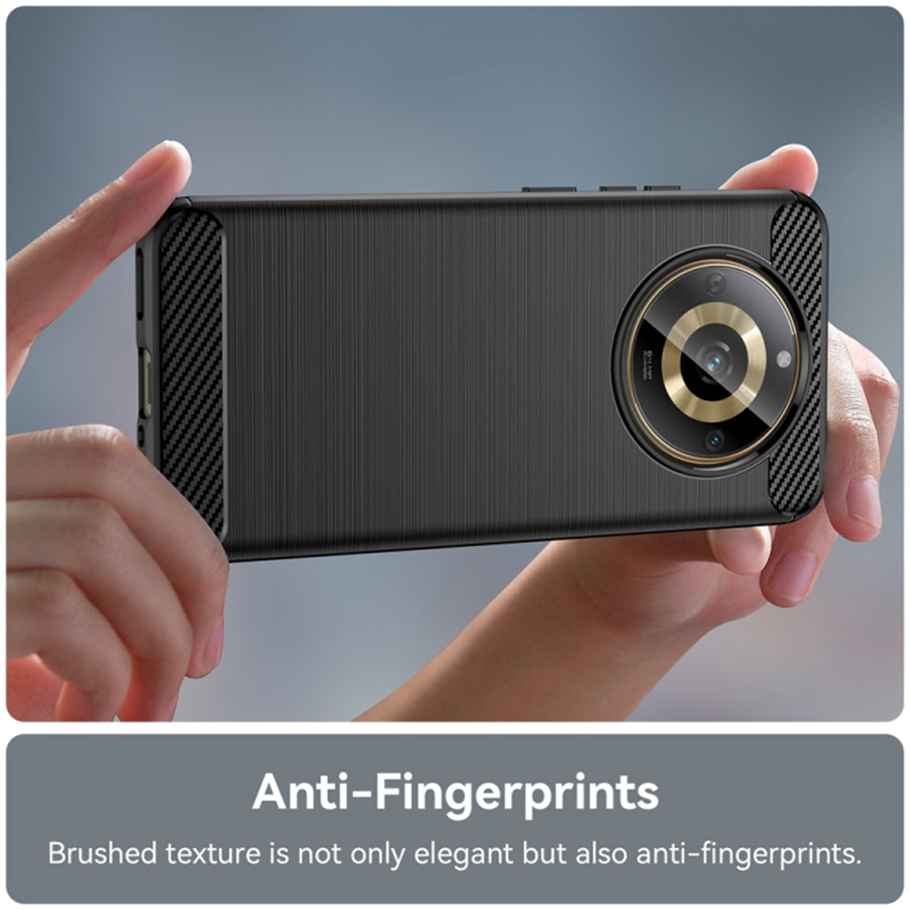 Hülle für Realme 11 4G, Techsuit, Carbon, Schwarz