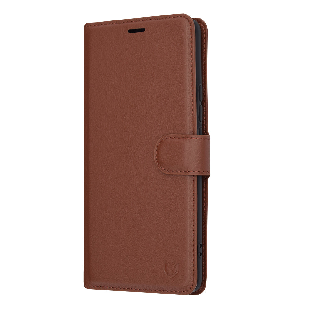 Case for Realme 12 Pro / 12 Pro+, Techsuit, Leather Folio, Brown