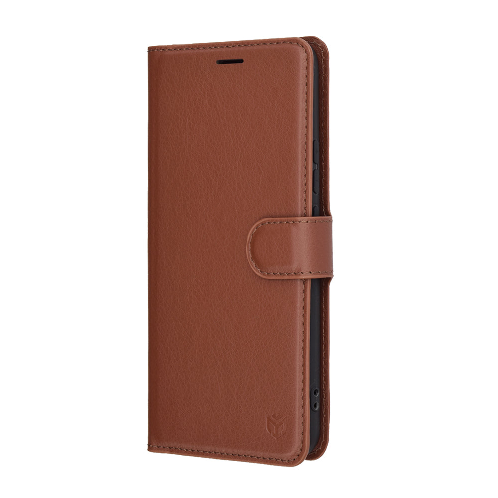 Case for Realme 14 Pro+, Techsuit, Leather Folio, Brown