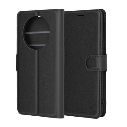 Hülle für Realme 14 Pro+, Techsuit, Leder-Folio, Schwarz