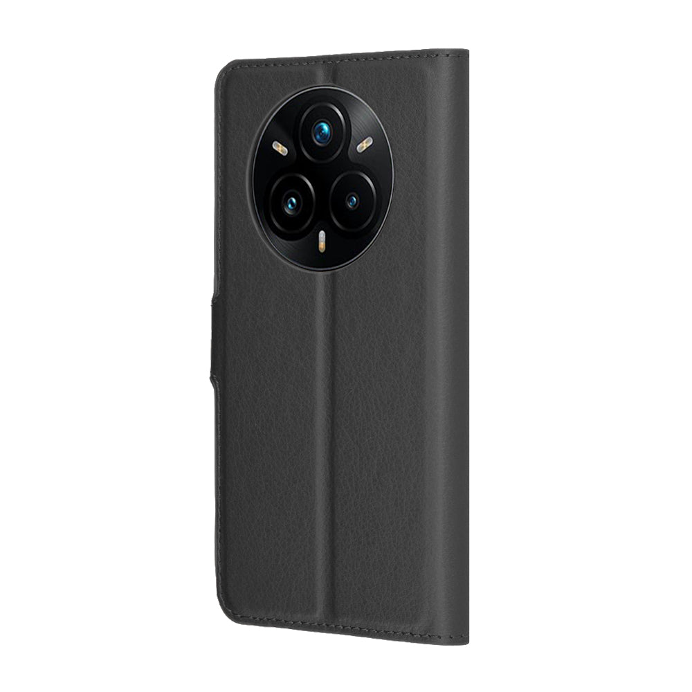 Hülle für Realme 14 Pro+, Techsuit, Leder-Folio, Schwarz