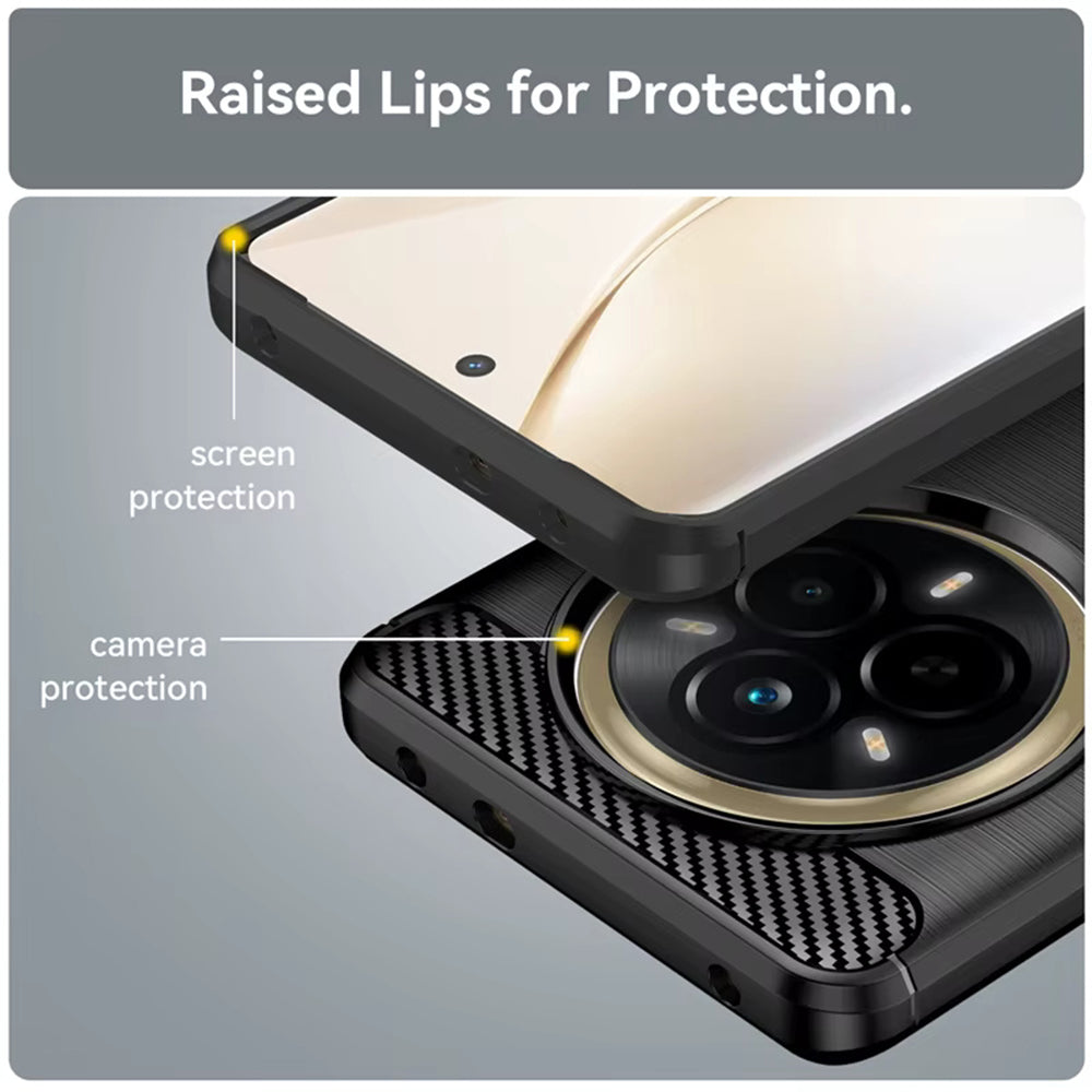 Coque pour Realme 14 Pro, Techsuit, Carbone, Noire
