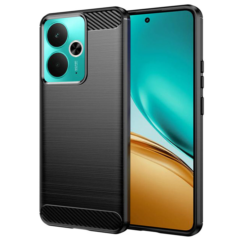 Coque pour Realme 14T / 14, Techsuit, Carbone, Noire