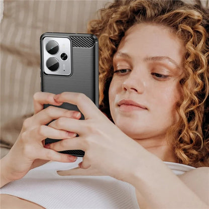 Coque pour Realme 14T / 14, Techsuit, Carbone, Noire