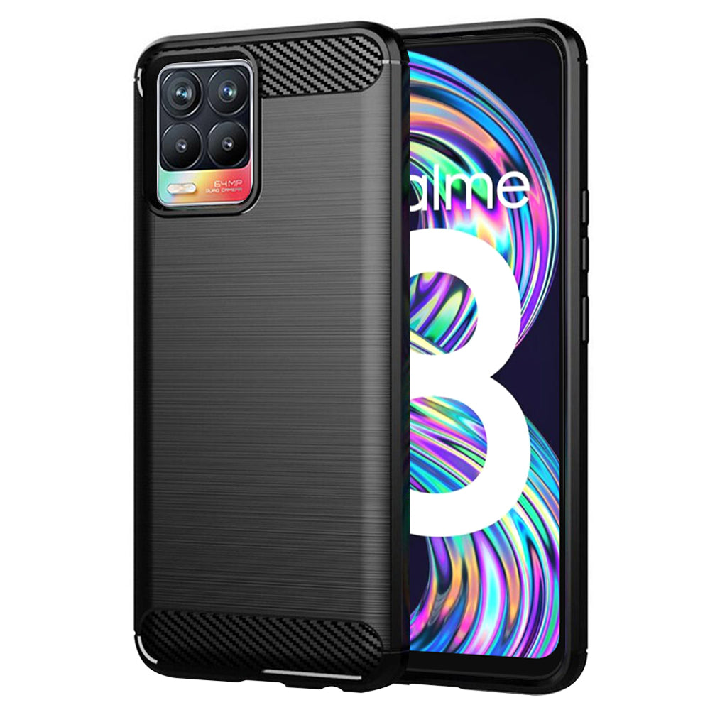 Coque pour Realme 8 Pro / 8, Techsuit, Carbone, Noire