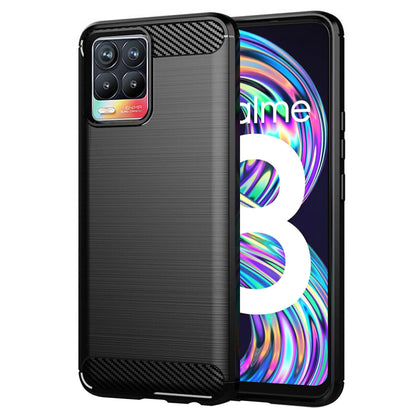 Coque pour Realme 8 Pro / 8, Techsuit, Carbone, Noire