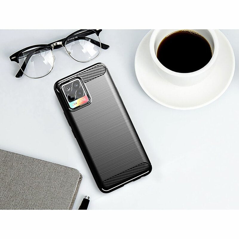Coque pour Realme 8 Pro / 8, Techsuit, Carbone, Noire