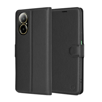 Coque pour Realme C67 4G, Techsuit, Leather Folio, Noire