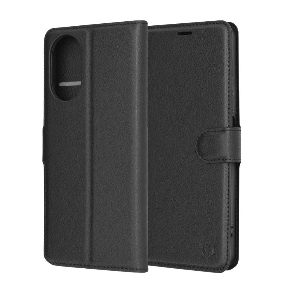 Coque pour Realme C67 4G, Techsuit, Leather Folio, Noire