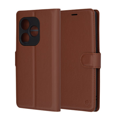 Coque pour Realme GT 6T / GT 6, Techsuit, Leather Folio, Marron