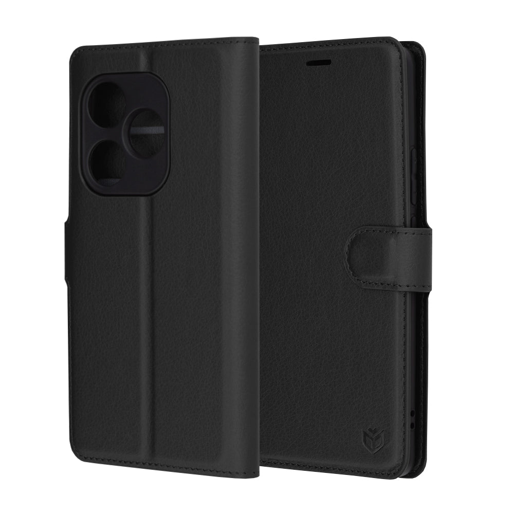 Coque pour Realme GT 6T / GT 6, Techsuit, Leather Folio, Noire