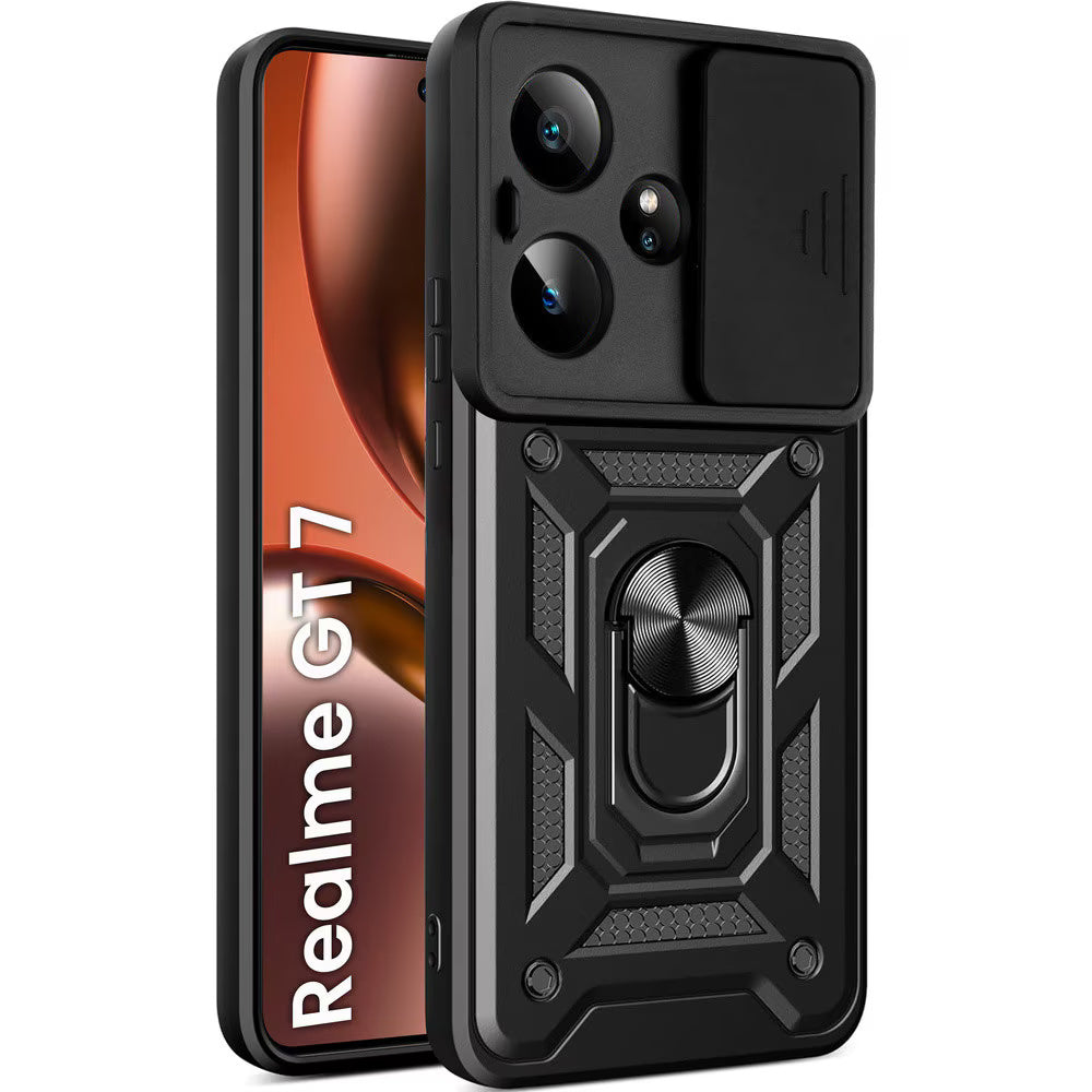 Coque pour Realme GT 7, Techsuit, CamShield, Noire