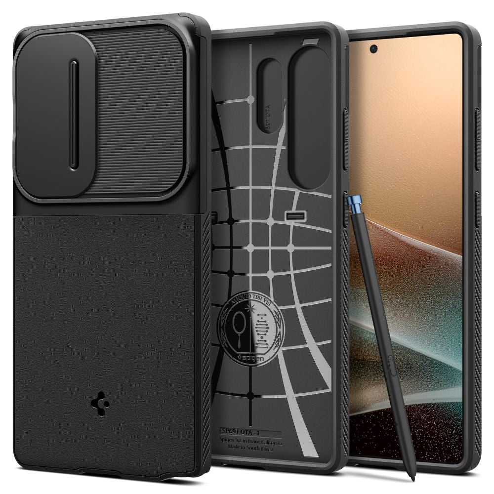 Étui pour Samsung Galaxy S25 Ultra S938, Spigen, OPTIK ARMOR, Noir ACS08969