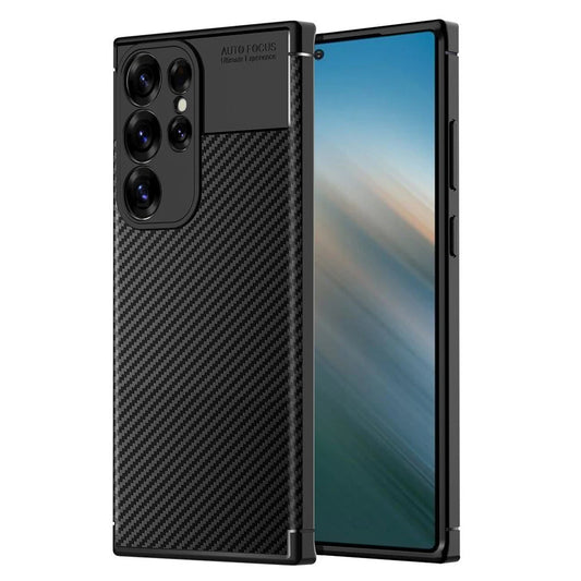 Hülle für Samsung Galaxy S25 Ultra S938, Techsuit, CarbonFiber, Schwarz