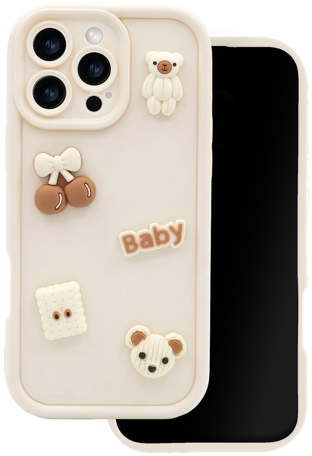 Coque pour Samsung Galaxy S25 S931, OEM, Ultra Trendy 3D Bear, Beige