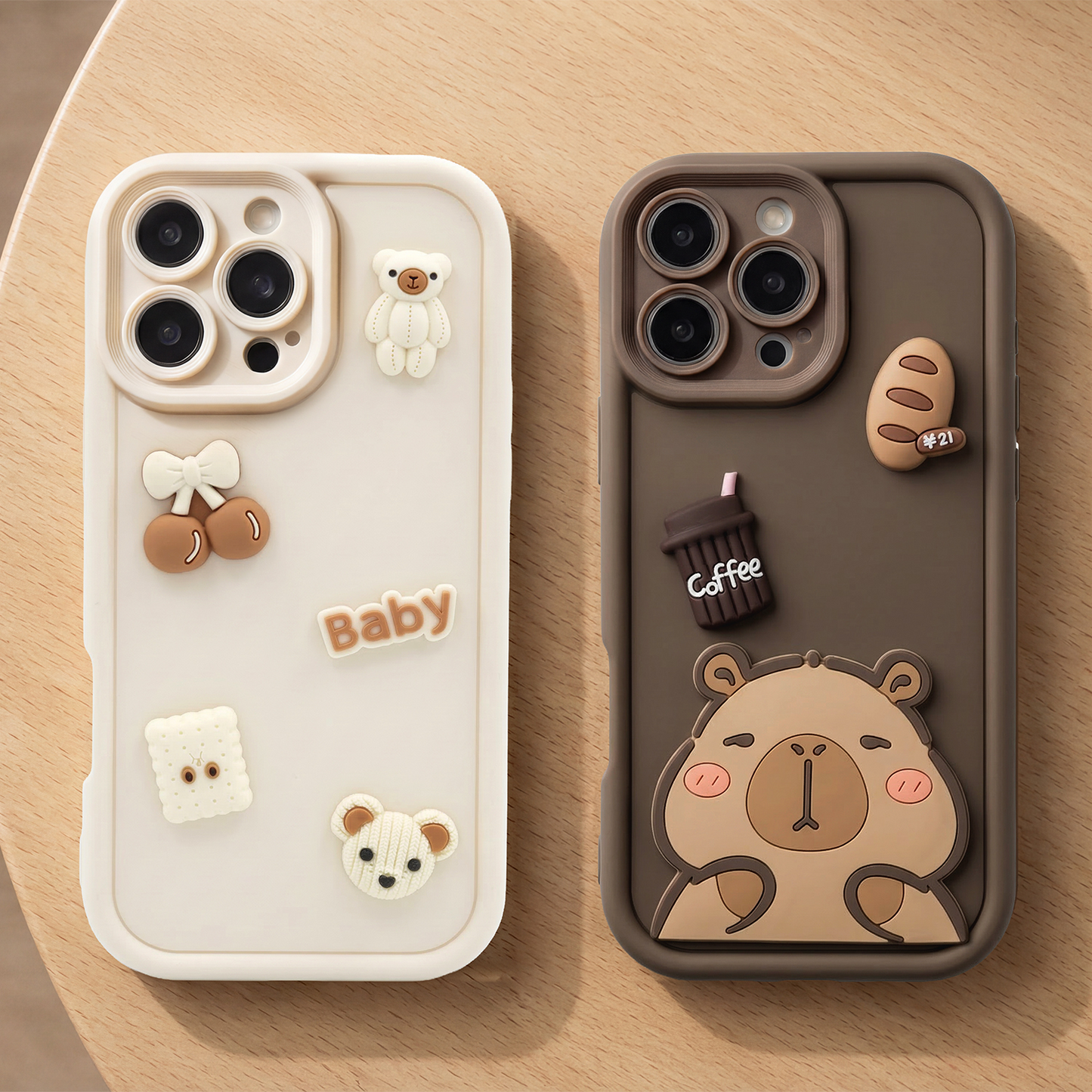 Coque pour Samsung Galaxy S25 S931, OEM, Ultra Trendy 3D Bear, Beige