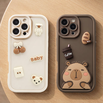 Coque pour Samsung Galaxy S26 Ultra S948, OEM, Ultra Trendy 3D Capybara, Marron