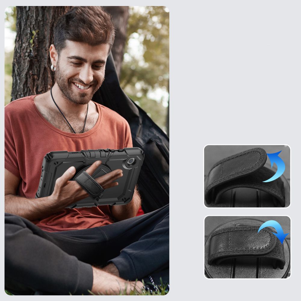 Hülle für Samsung Galaxy Tab A11 / Tab A9, Tech-Protect, Solid360, Schwarz