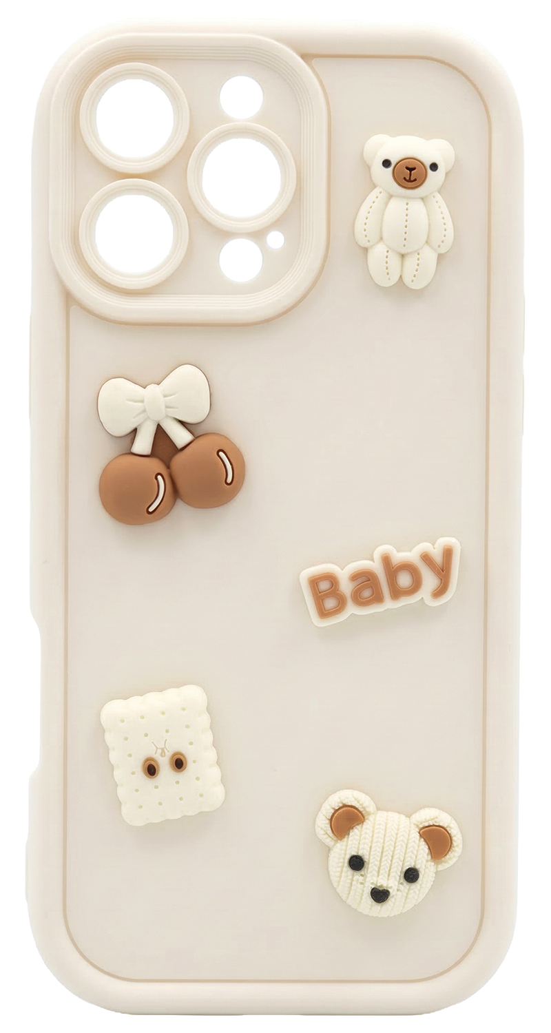 Coque pour Samsung Galaxy S26 S942, OEM, Ultra Trendy 3D Bear, Beige