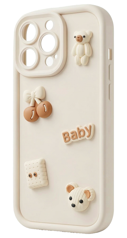 Coque pour Samsung Galaxy S25 Ultra S938, OEM, Ultra Trendy 3D Bear, Beige