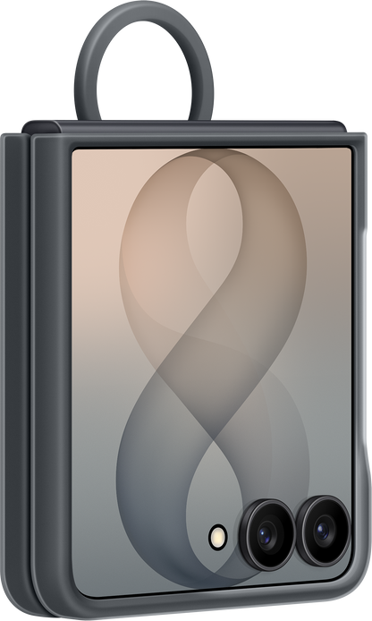 Hülle für Samsung Galaxy Z Flip8 F776, Silicone Ring Magnet, Schwarz EF-EF776CBEGWW