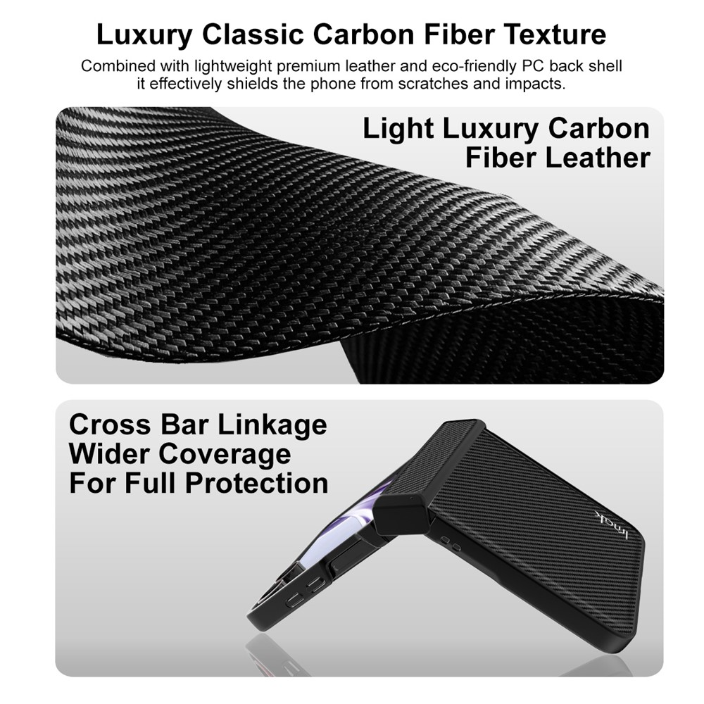 Hülle für Samsung Galaxy Z Flip8 F776, Imak, Carbon, Schwarz