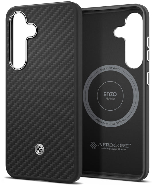 Hülle für Samsung Galaxy S25 S931, Spigen Enzo Aramid Magnet, Schwarz GP-FPS931PGABW