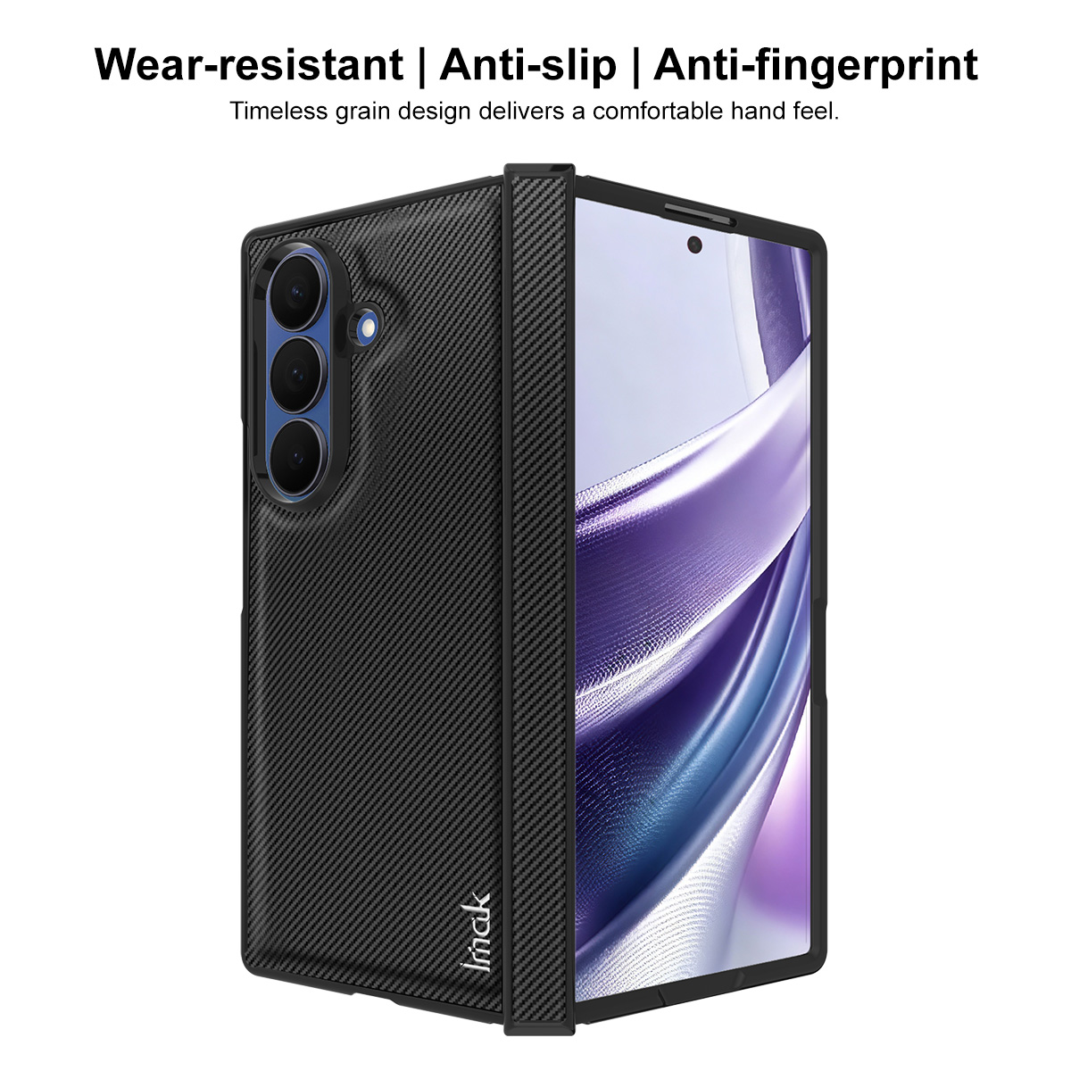 Hülle für Samsung Galaxy Z Fold8 Ultra F976, Imak, Carbon, Schwarz