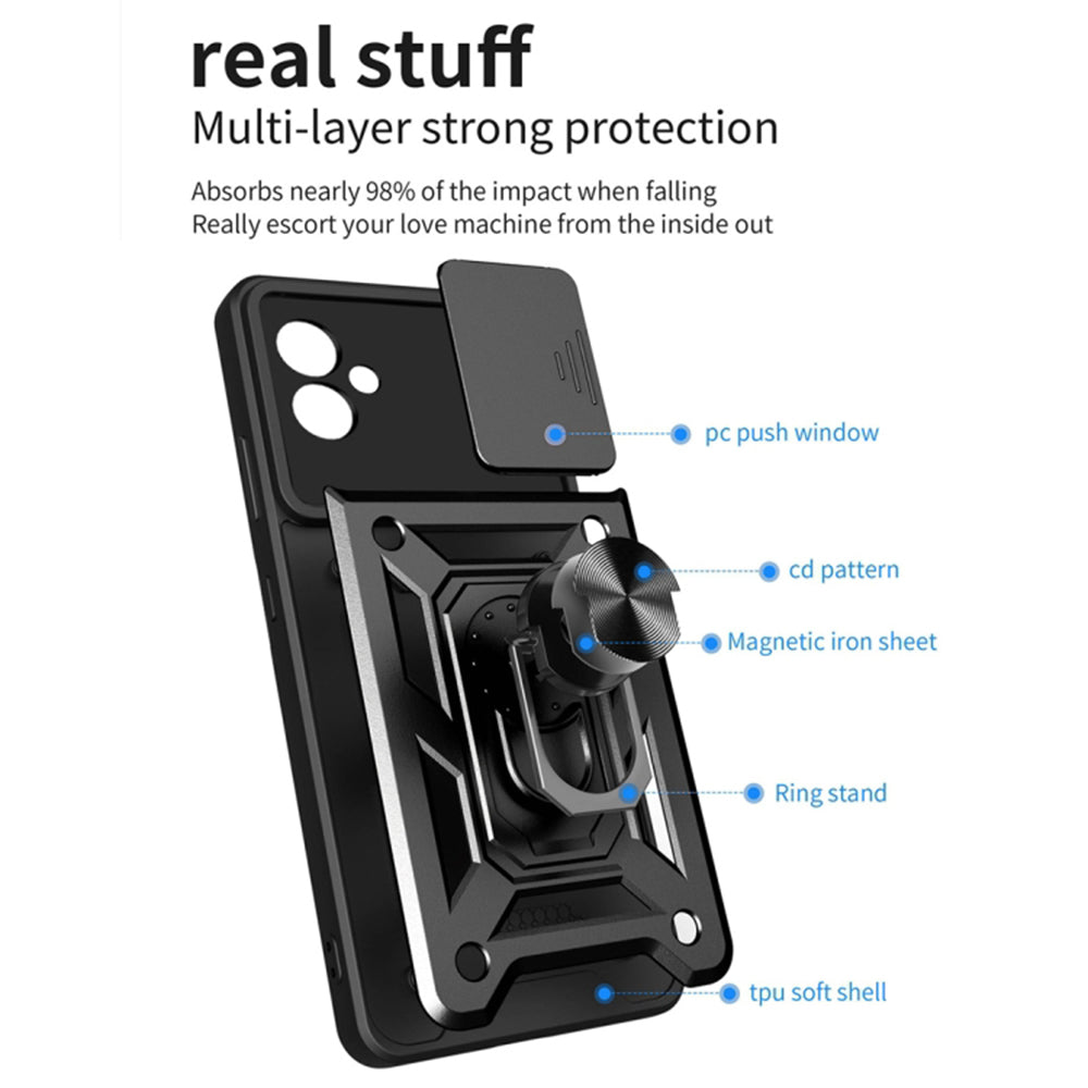 Hülle für Samsung Galaxy A05 A055, Techsuit, CamShield, Schwarz